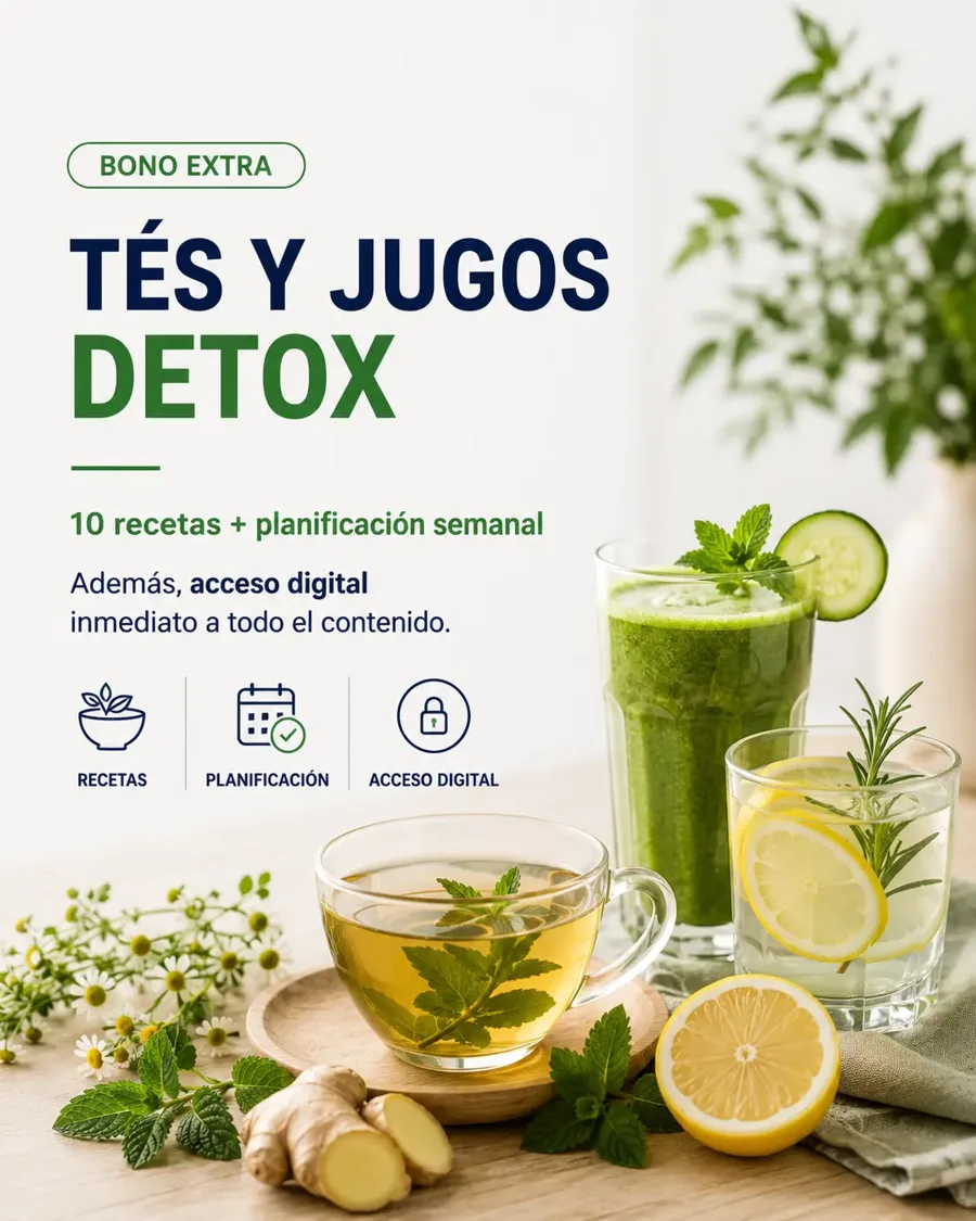 Bono extra: tés y jugos detox, 10 recetas y planificación semanal